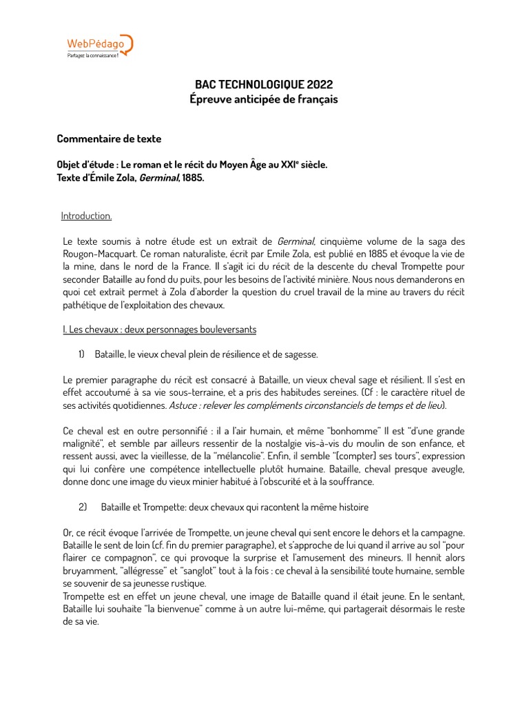 Sujet Bac Français 2022 Pdf Corrigé Correction Bac Technologique Français 2022 | PDF | Portrait | Féminisme