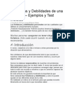 Fortalezas y Debilidades de Una Persona