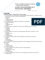 Qualification: Food Processing NC Ii Institutional Assessment