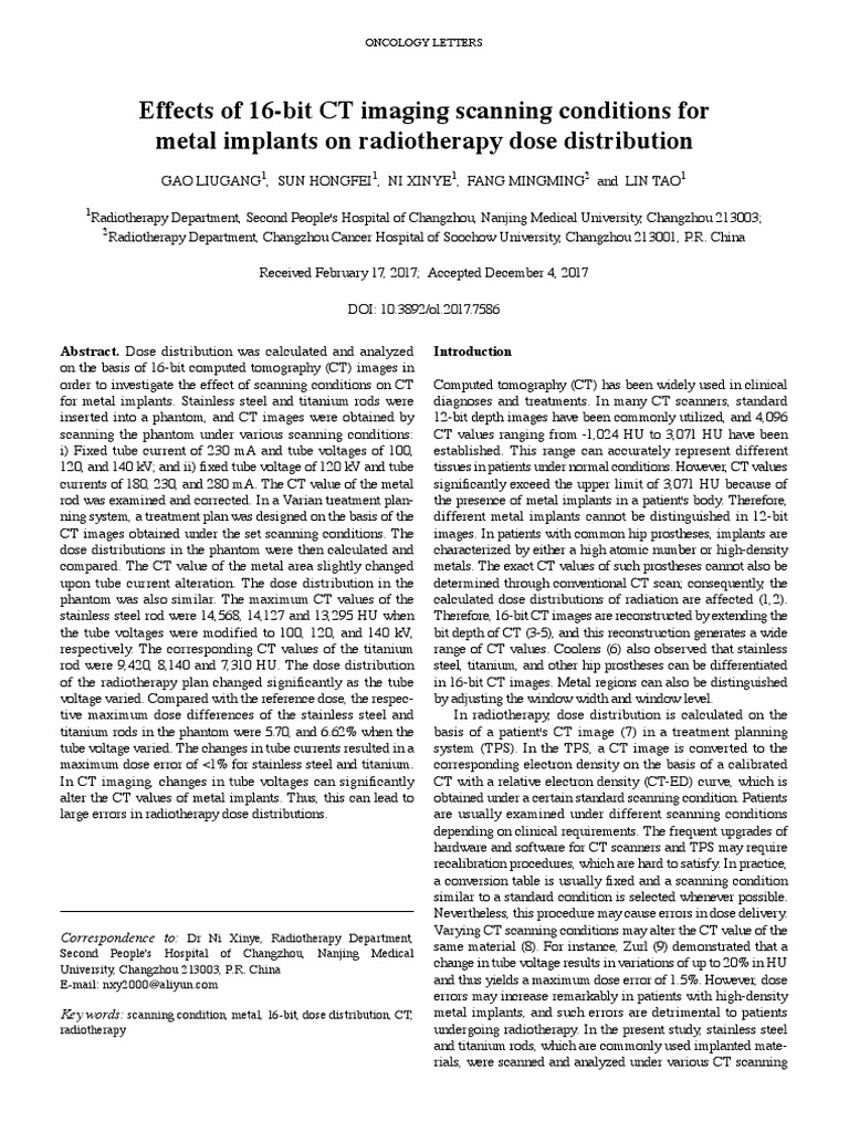 The Effects of Varying CT Scan Parameters on Radiotherapy Dose Distributions for Patients with