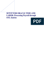 Setup For Oracle Time and LABOR: Processing Payroll Through OTL Entries