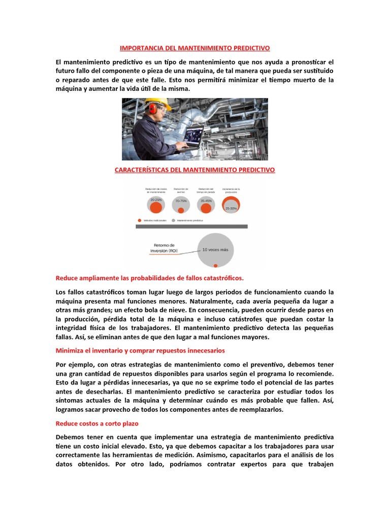Importancia Del Mantenimiento Predictivo Pdf Termografía
