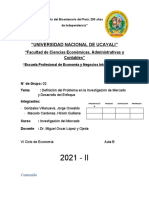 Definición Del Problema en La Investigacion Del Mercado y Desarrollo Del Enfoque