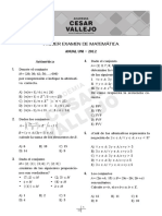 Anual UNI Cesar Vallejo 2012 - 1er Examen Matematica