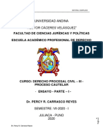 PROCESO CAUTELAR-COMPILACIÓN - Derecho Procesal Civil