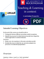 Teaching & Learning in Context:: A Curriculum Perspective