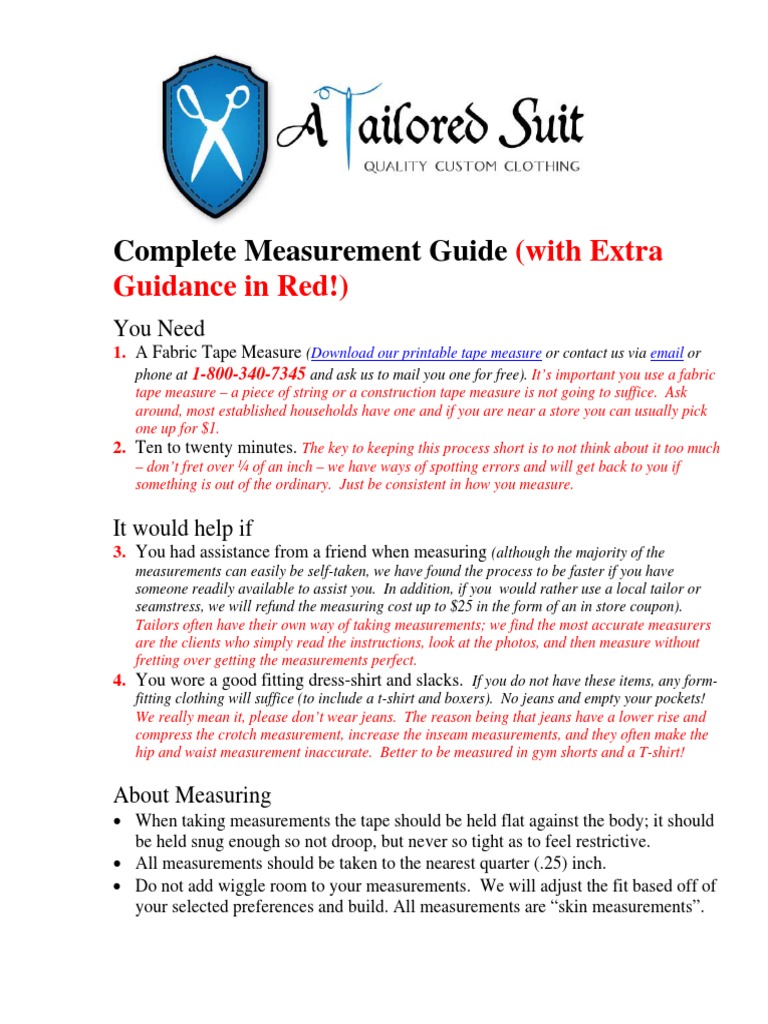 Accurate Measurement Guide for Tailoring | PDF | Trousers | Seam (Sewing)