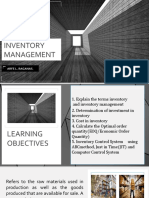 Inventory Management: Arfe L. Raganas