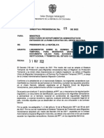 Directiva Presidencial 05 Del 31 de Mayo de 2022