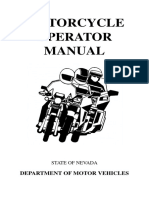 Motorcycle Operator Manual: Department of Motor Vehicles