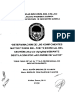 Determinacion de Los Componentes Del Aceite Esencial de Cedron