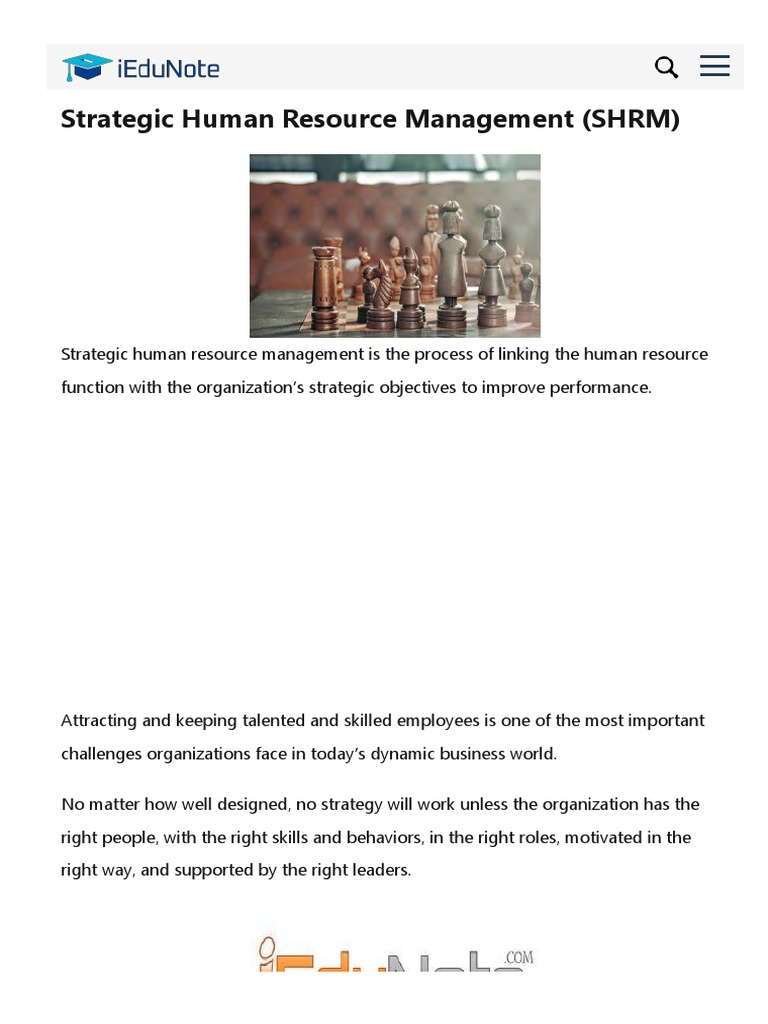 WWW Iedunote Com Strategic Human Resource Management | PDF | Human ...
