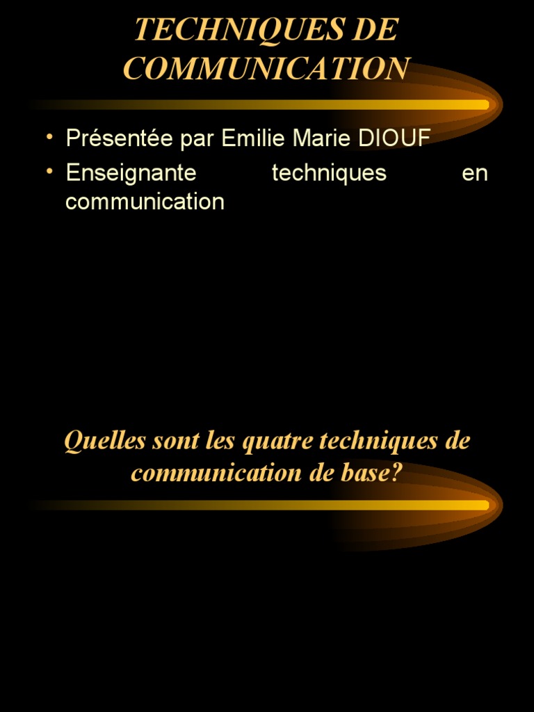 Techniques de Communication | PDF | la communication