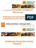 Portfolio Committee On Mineral Resources: Challenges and Opportunities Facing The Mining Industry Over The Next 20 Years
