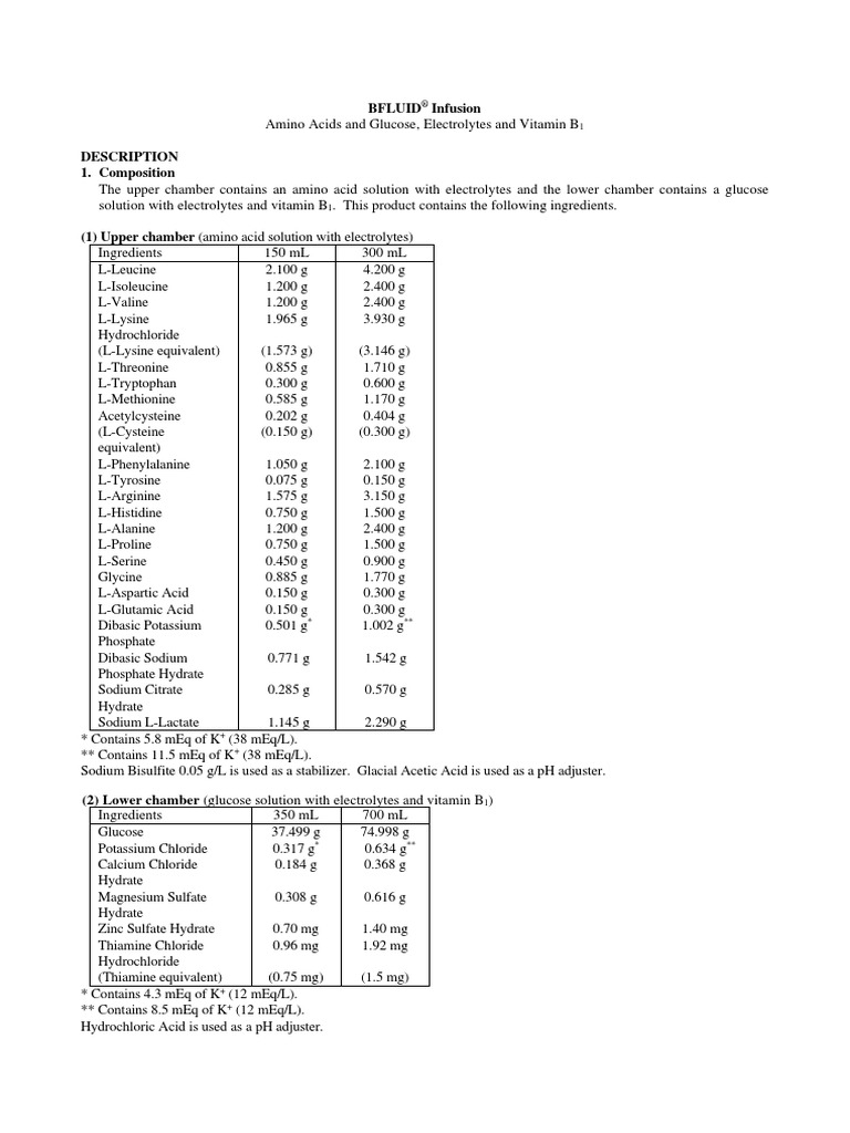 Update PI BFLUID PTOI - Website | PDF | Magnesium | Intravenous Therapy