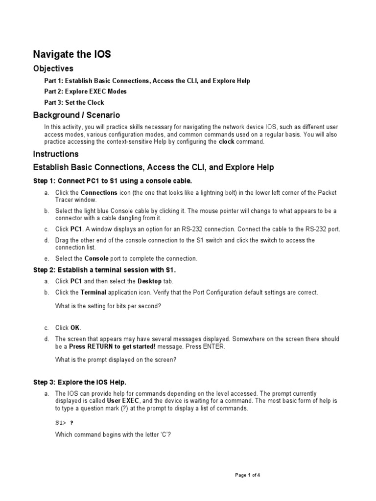 IOS Navigation and Configuration Guide | PDF | Command Line Interface ...