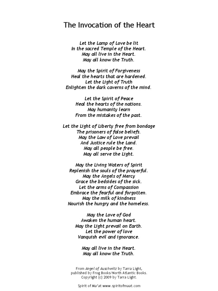 The Invocation of The Heart | PDF | Religion & Spirituality | Poetry