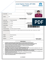 Junior Engineer Trainee (JET 2022) Admit Card: Test Day Details