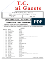 T.C. Resmî Gazete: Yürütme Ve İdare Bölümü