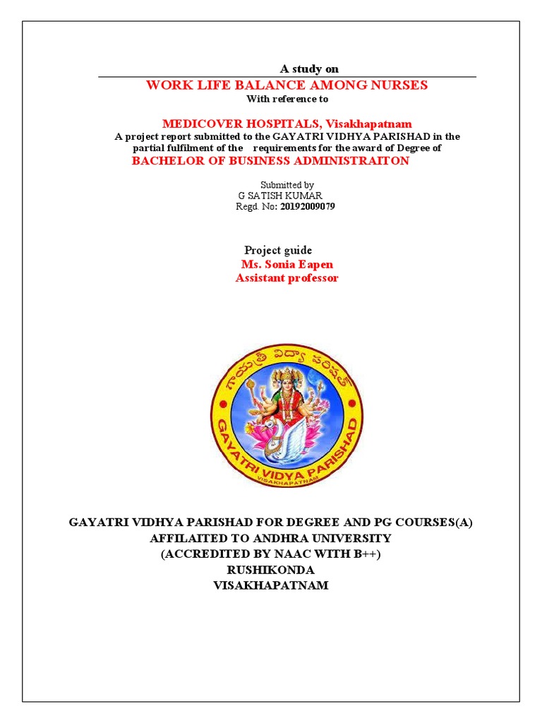 Work Life Balance Among Nurses: MEDICOVER HOSPITALS, Visakhapatnam ...