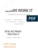 APIC Cluster Deployment Considerations for ACI Multi-Pod Fabric