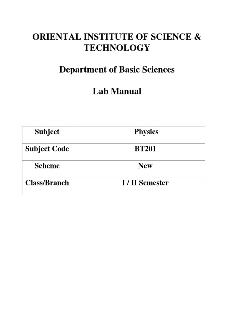 Physics Lab Manual PDF PN Junction Angular Resolution