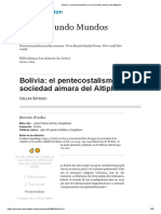 Bolivia - El Pentecostalismo en La Sociedad Aimara Del Altiplano