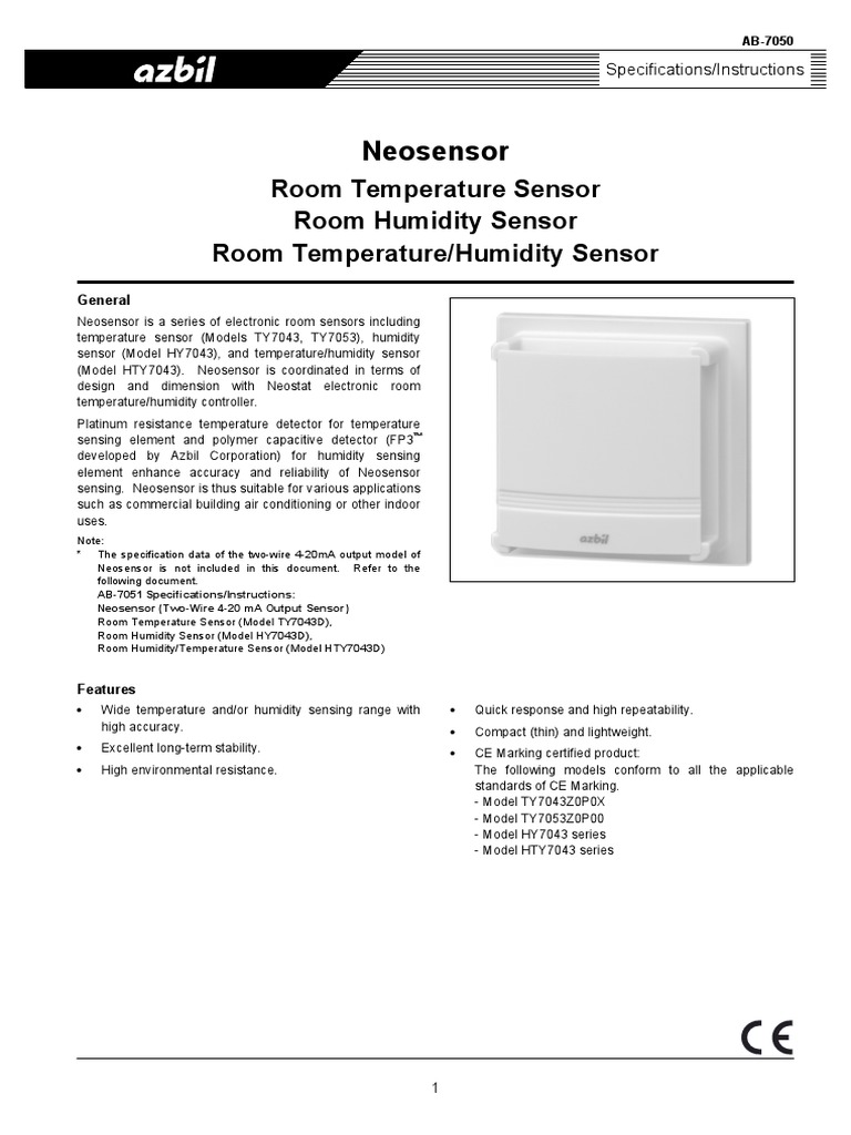 Neosensor Room Temperature Sensor Room Humidity Sensor Room