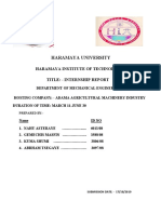 Haramaya University: Haramaya Institute of Technology Title: - Internship Report
