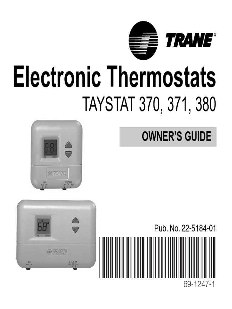 Trane Taystat 370 371 380 Electronic Thermostats Owners Guide EN