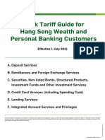 Bank Tariff Guide For Hang Seng Wealth and Personal Banking Customers