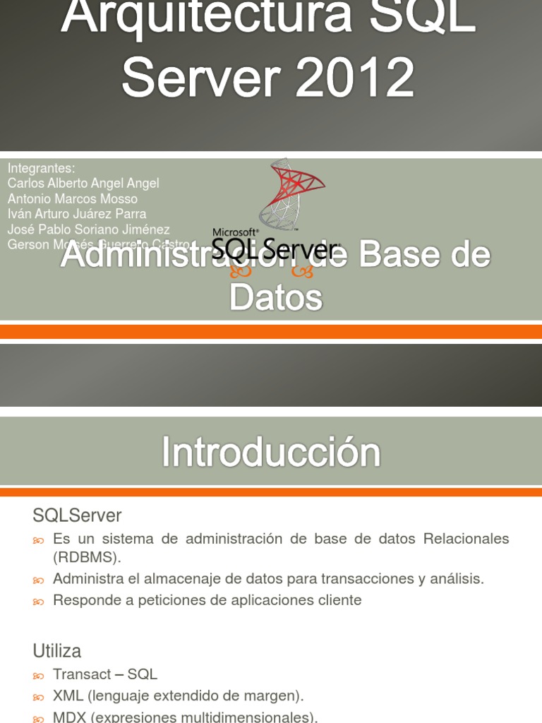 Arquitectura SQL Server 2012 | PDF | Servidor SQL de Microsoft | Bases ...