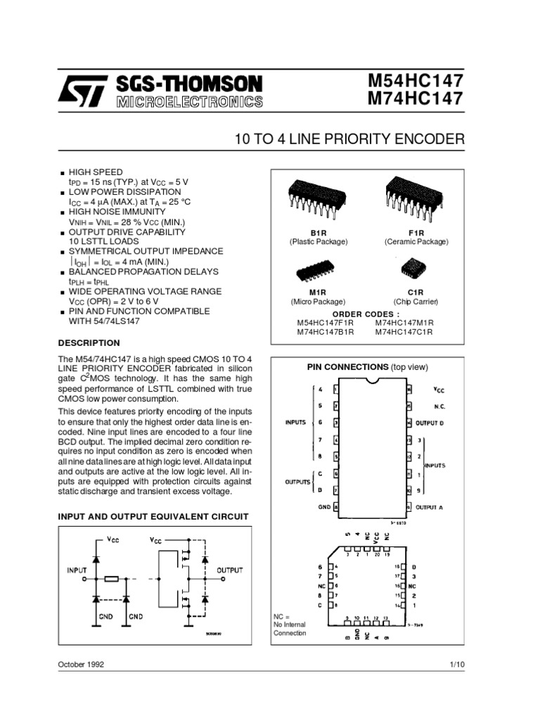 74147 | PDF | Cmos | Electrical Components
