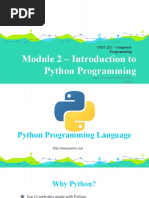 Module 2 - Introduction To Python Programming