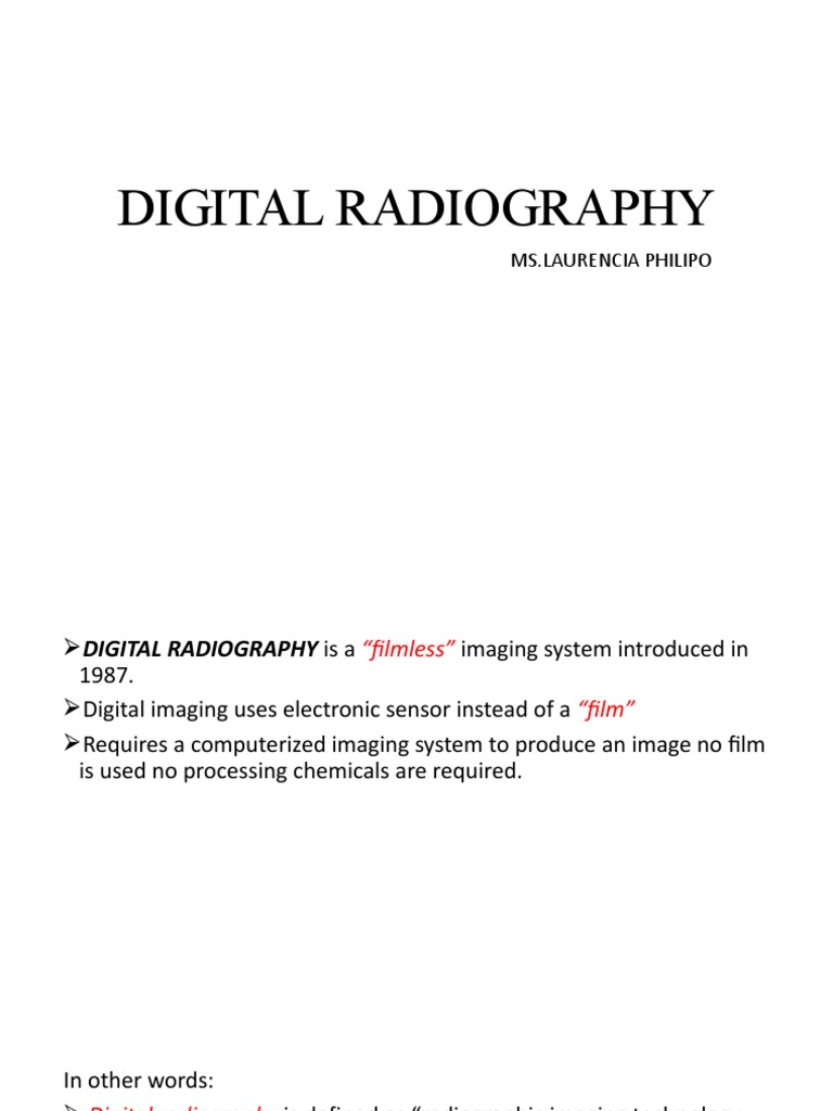 Undistorted Digital Radiographic Imaging | PDF | Radiography | Medical ...