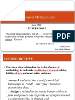 Research Methodology in Architectural Research