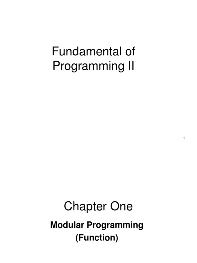Fundamentals of Programming II Functions | PDF | Parameter (Computer ...