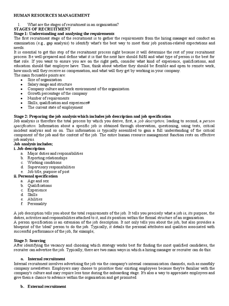 HRM Exam Questions and Answers Guide | PDF | Human Resource Management ...