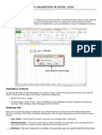 Data Validation in Excel 2010