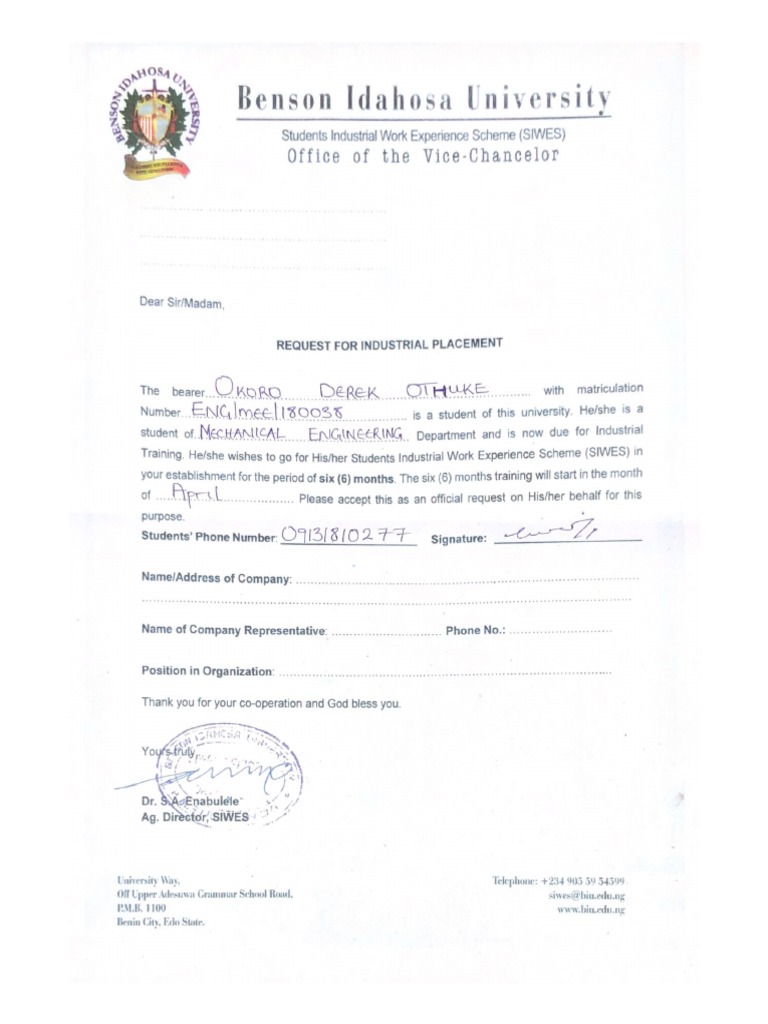 Benson Idahosa University PDF