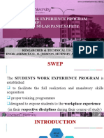 Student Work Experience Program (SWEP) General & Solar Panelsafety