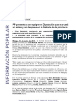 PP Presenta A Un Equipo en Diputación Que Marcará Un Antes y Un Después en La Historia de La Provincia