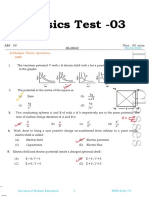 Physics Test - 03: (I) Multiple Choice Questions