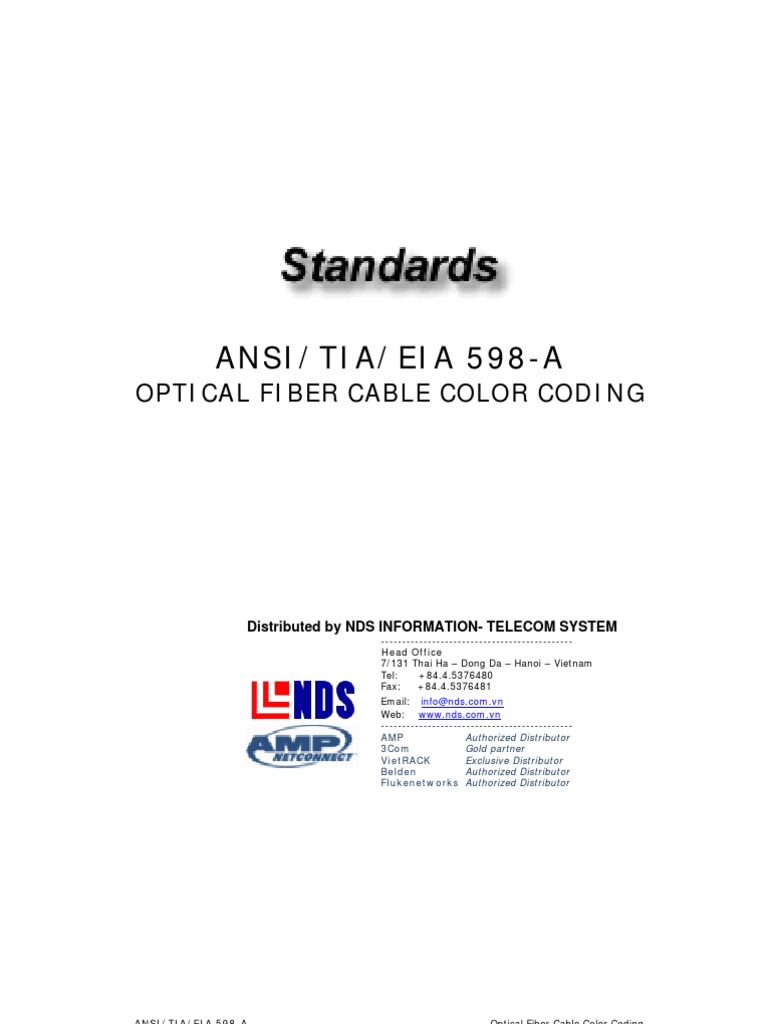 TIA/EIA-598-A Fiber Color Coding Guide | PDF | Computers | Technology ...