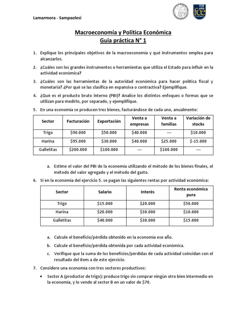 Práctica 1 - Macro UBA | PDF | Producto Interno Bruto | Macroeconómica