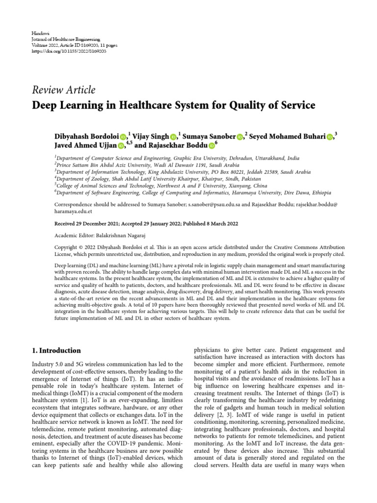 Deep Learning in Healthcare System For Quality of | PDF | Machine ...