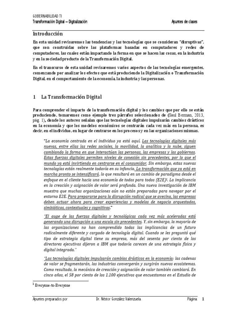Impacto de la Transformación Digital | PDF | Informática
