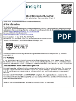 Transformational Leadership and Job Satisfaction: The Moderating Effect of Contingent Reward