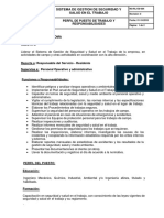 Perfil de Puesto - Supervisor Hse