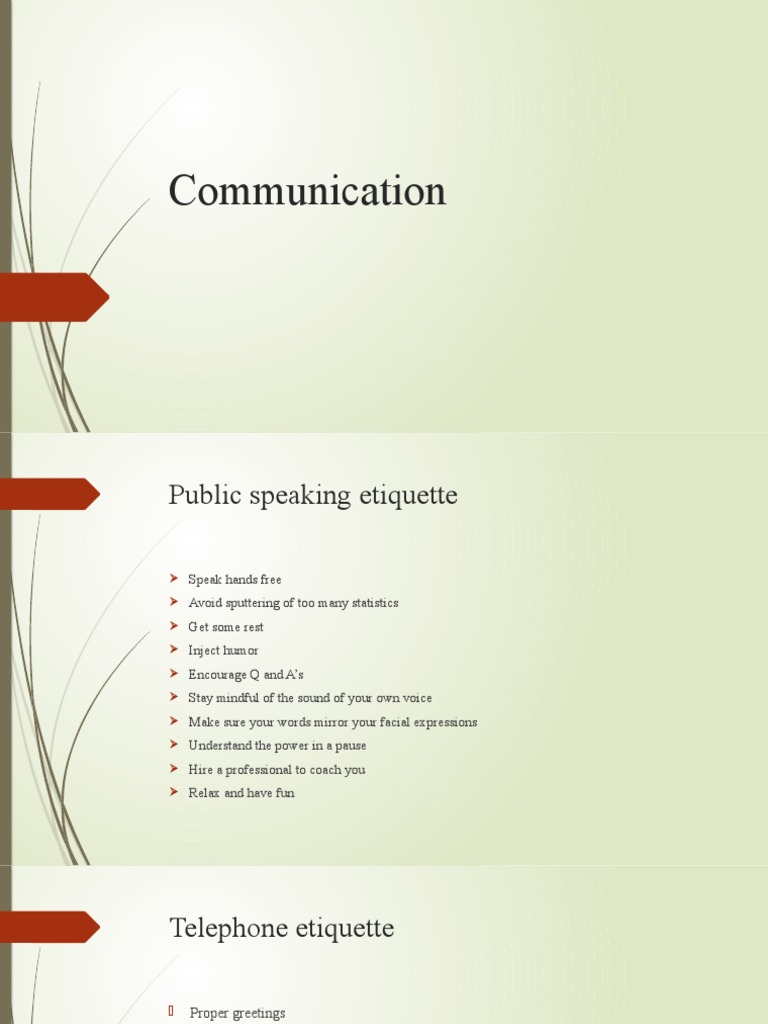 Essential Communication Etiquette Guide | PDF | Language Arts ...